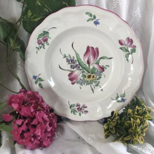 Assiette creuse KG Luneville décor tulipe