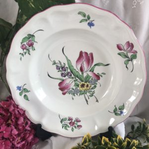 Assiette creuse KG Luneville décor tulipe