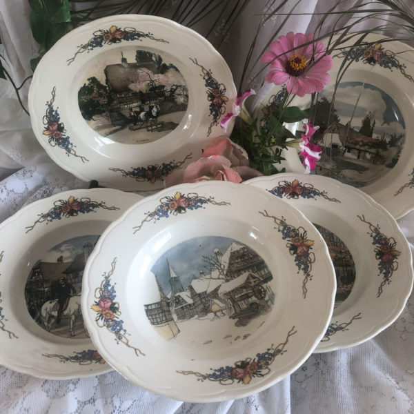 5 Assiettes creuses Sarreguemines Obernai