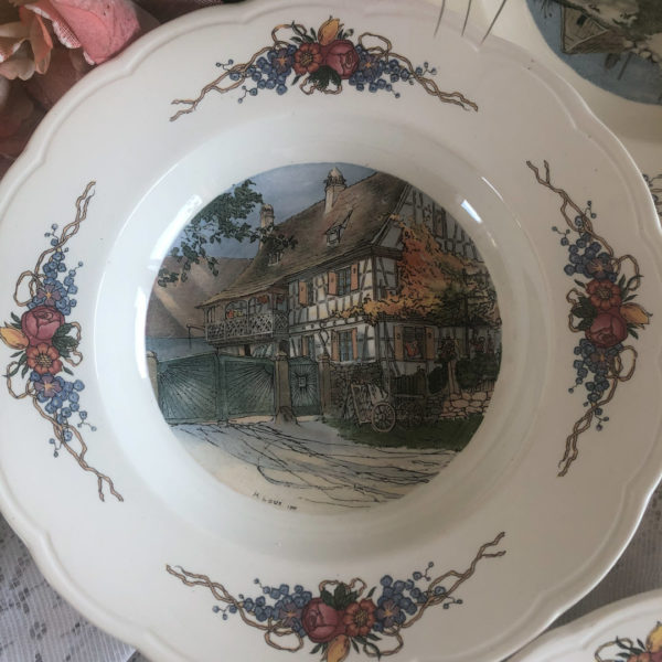 5 Assiettes creuses Sarreguemines Obernai – Image 3