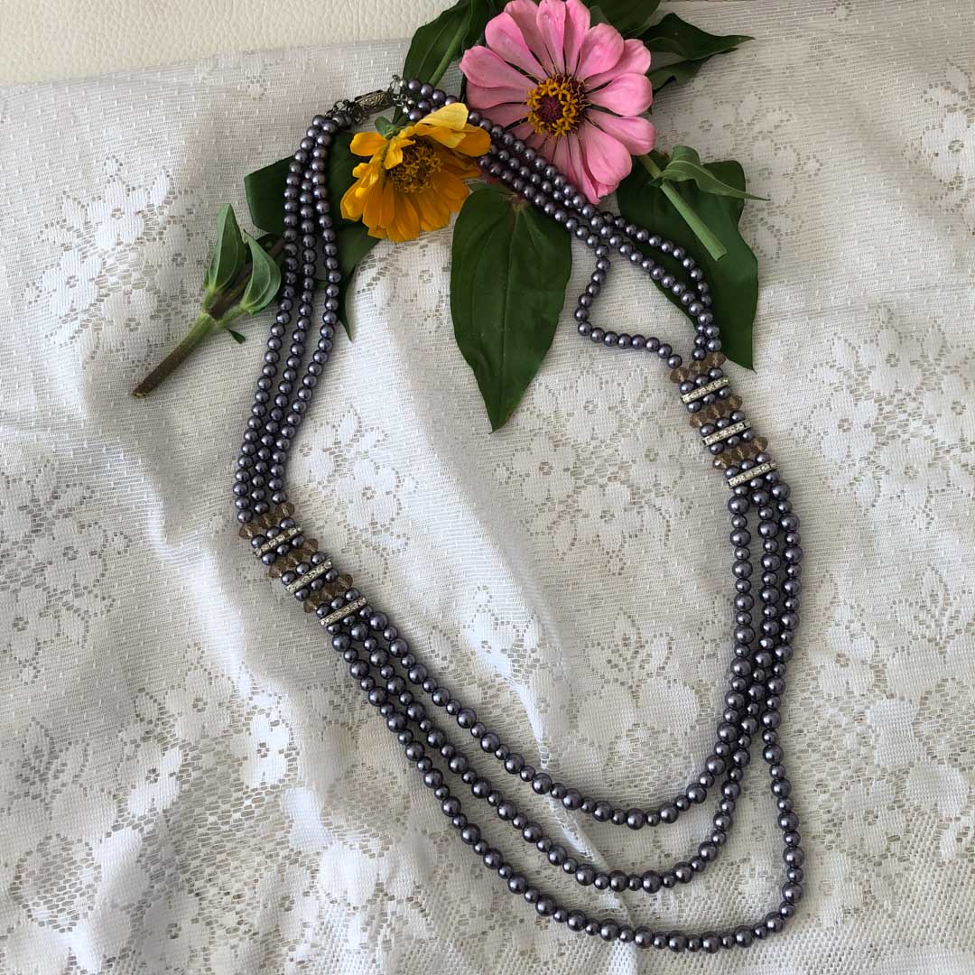 Collier en hématite 3 rangs