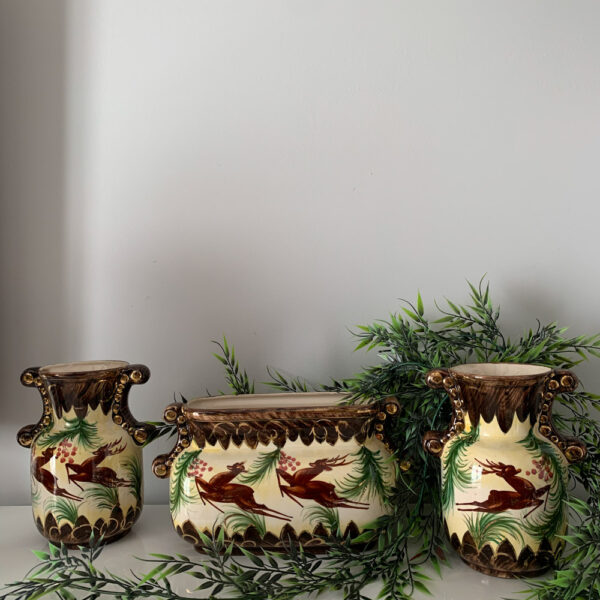 Paire de vases et jardinière H. Bequet