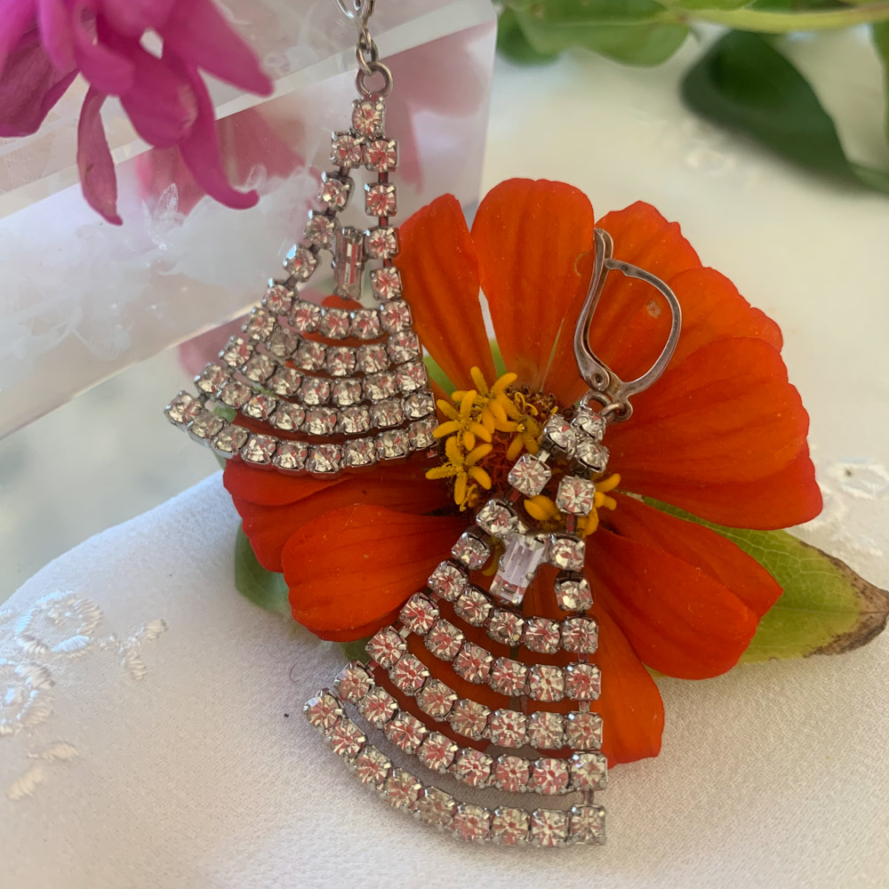 Boucles d’oreilles pendantes strass