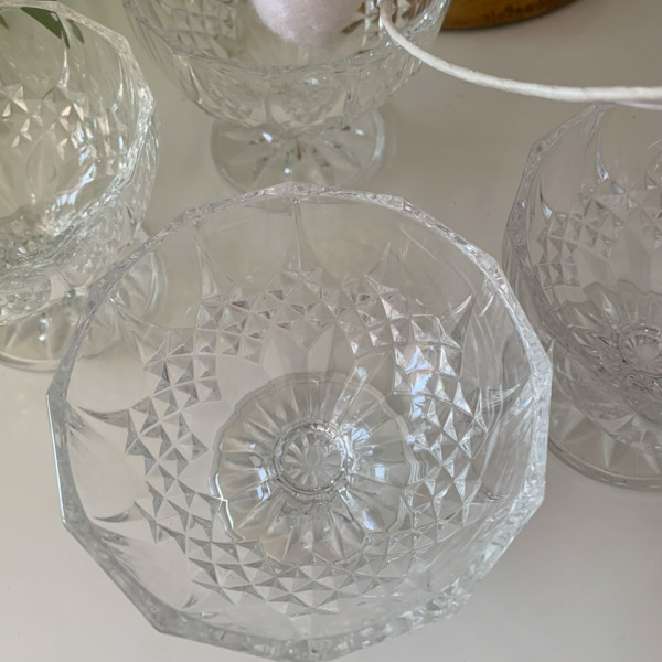 Coupes à dessert en cristal