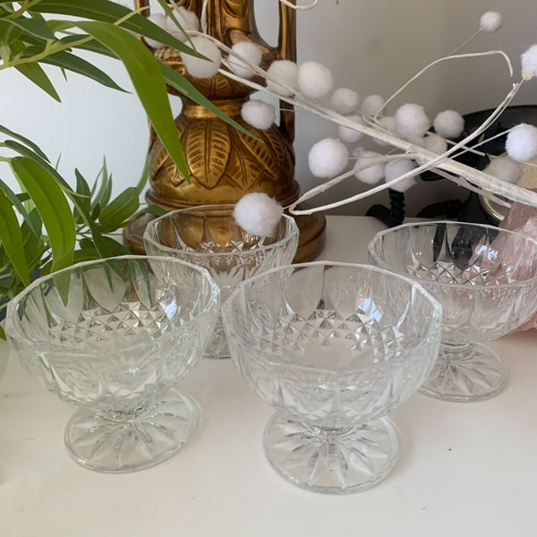 Coupes à dessert en cristal