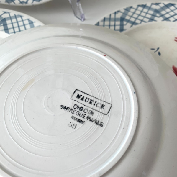 Assiettes à dessert Digoin Sarreguemines modèle Maurice