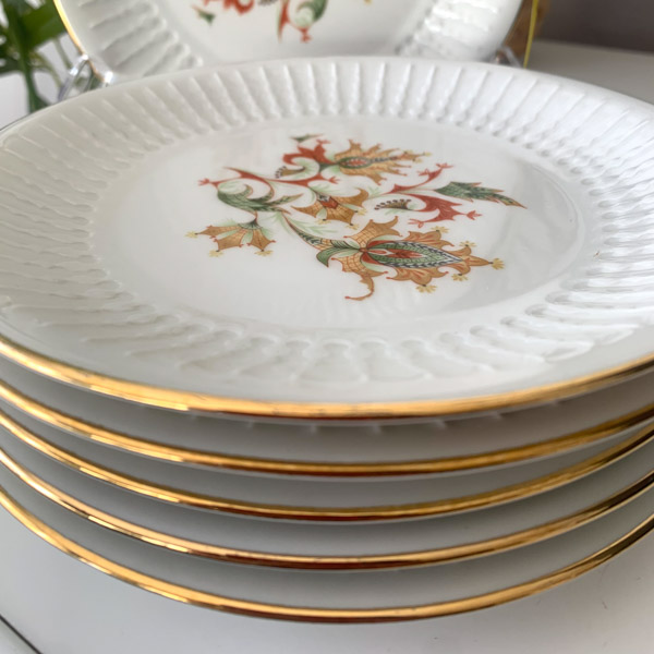 Assiettes à dessert porcvelaine de Chauvigny