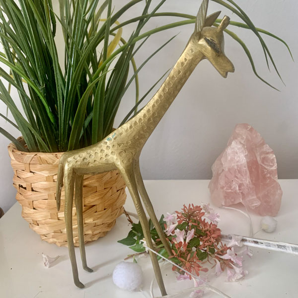 Girafe vintage en laiton