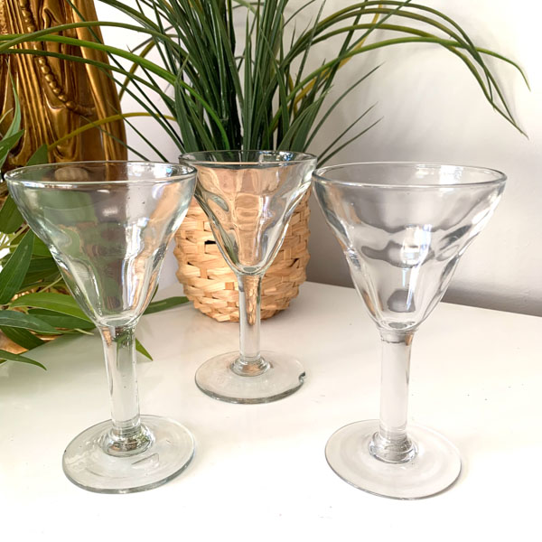 Anciens verres bistrot bullés