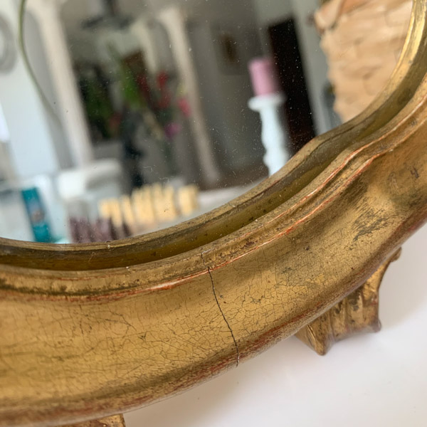Miroir doré à poser style Louis XV