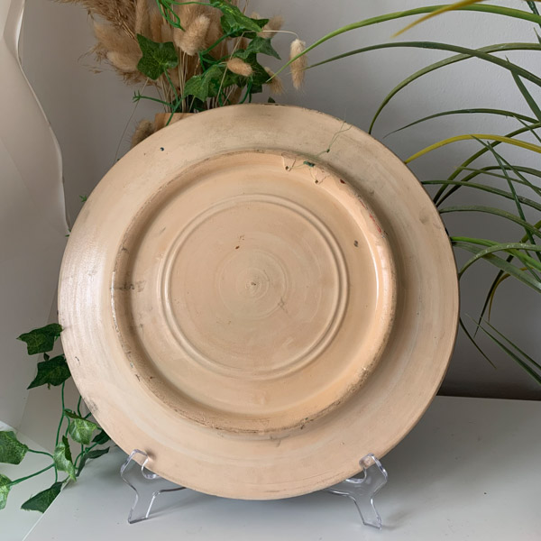Grand plat décoratif en céramique vintage des années 50/60