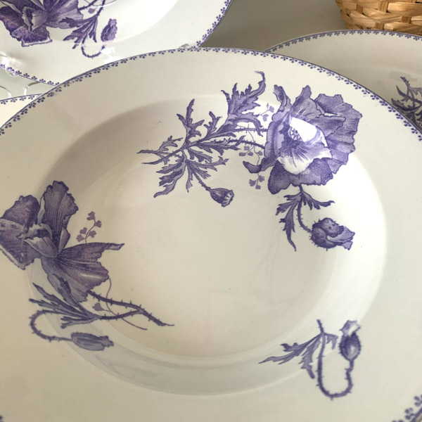 Assiettes creuses U&C Sarreguemines modèle Féria
