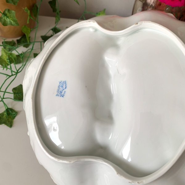 Plat de service double compartiment en porcelaine Royal Saxe Germany